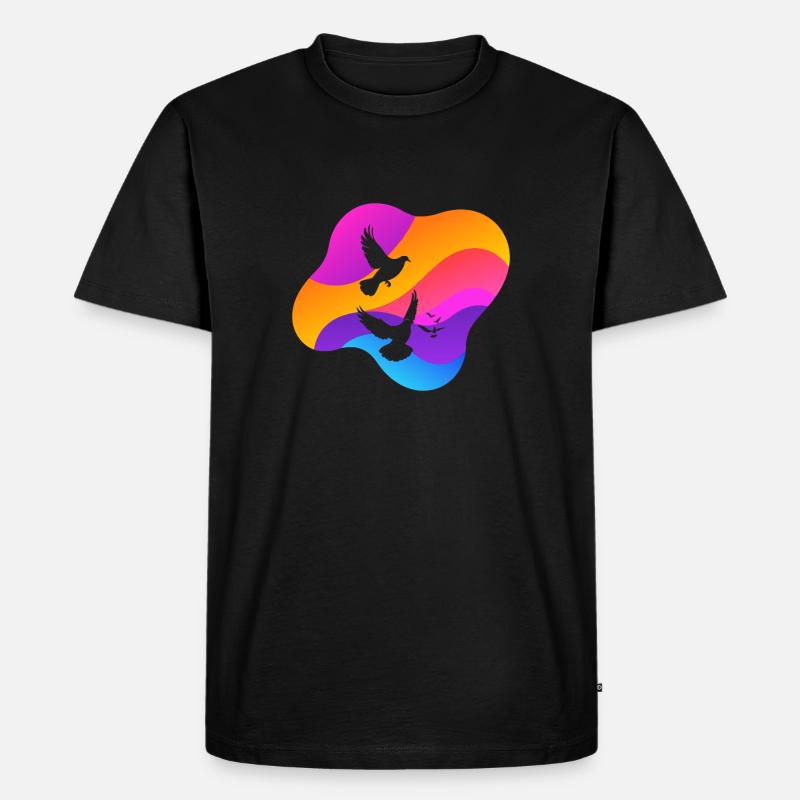 Taube Taubenei Turteltauben - Männer Premium Bio T-Shirt - Schwarz