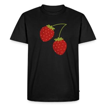 Fraises - T-shirt Premium bio Homme - noir - Devant - Nico (187cm)