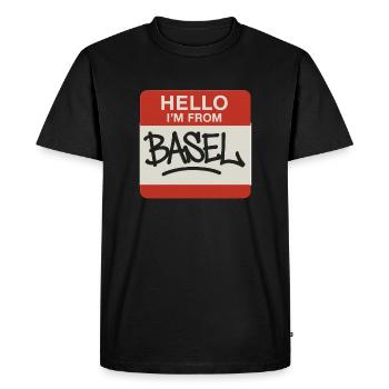 Graffitis à Bâle - T-shirt Premium bio Homme - noir - Devant - Nico (187cm)