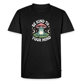 Be kind to your mind self talk Santé mentale - T-shirt Premium bio Homme - noir - Devant - Nico (187cm)