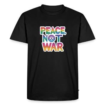Peace, not war - Men's Premium Organic T-Shirt - black - Front - Nico (187cm)