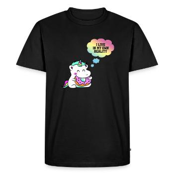 Unicorn Baby Donut Baby Gift - Men's Premium Organic T-Shirt - black - Front - Nico (187cm)
