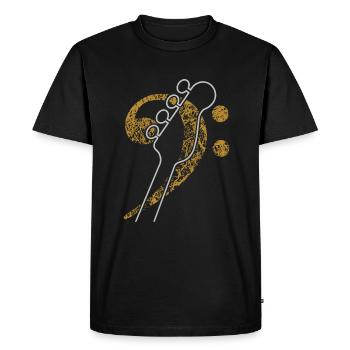 Clé de basse, clé de basse, distre de guitare basse - T-shirt Premium bio Homme - noir - Devant - Nico (187cm)