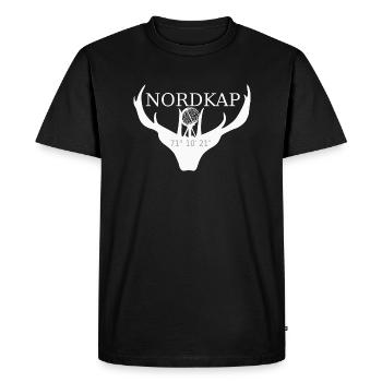 North Cape Norway Norway Moose coordinates - Men's Premium Organic T-Shirt - black - Front - Nico (187cm)