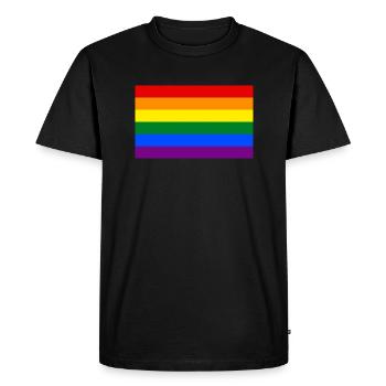 Drapeau LGBT - T-shirt Premium bio Homme - noir - Devant - Nico (187cm)