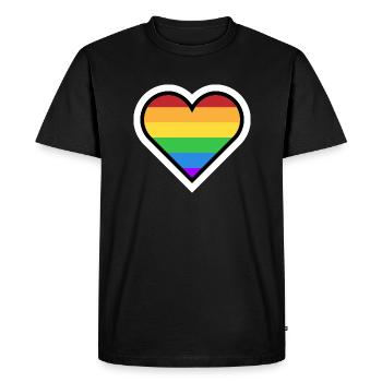 Arc en ciel de coeur - T-shirt Premium bio Homme - noir - Devant - Nico (187cm)