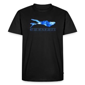 Coordonnées du lac de Constance | Polygone - T-shirt Premium bio Homme - noir - Devant - Nico (187cm)
