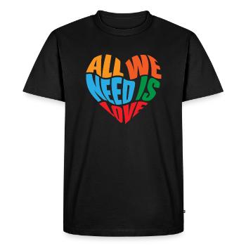Tout ce qui est amoureux - T-shirt Premium bio Homme - noir - Devant - Nico (187cm)