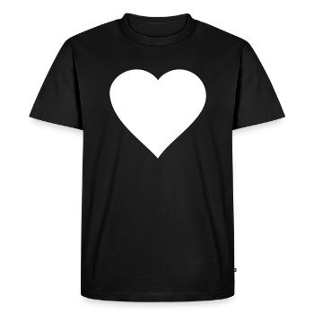 Conception romantique de vecteur de battement de coeur d'amour de coeur - T-shirt Premium bio Homme - noir - Devant - Nico (187cm)