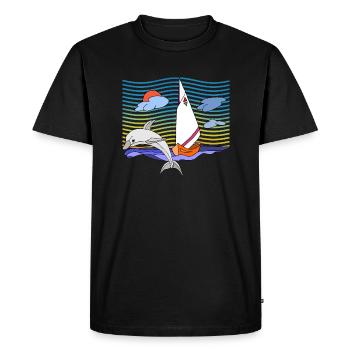 Voilier - T-shirt Premium bio Homme - noir - Devant - Nico (187cm)