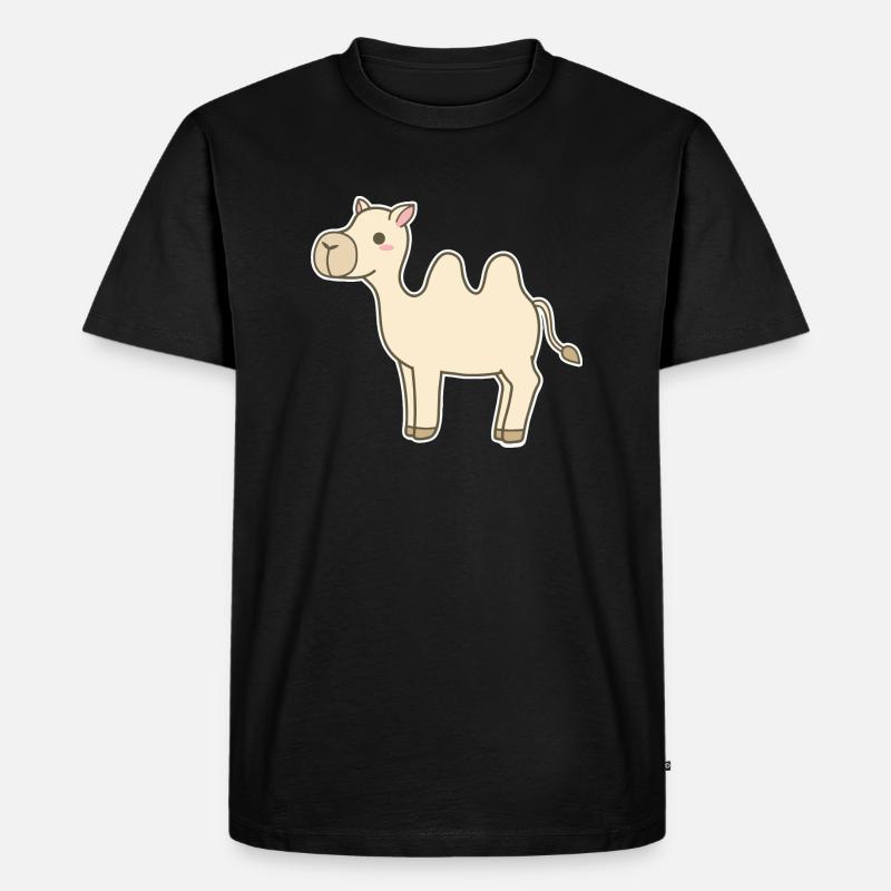 Kamel - Männer Premium Bio T-Shirt - Schwarz