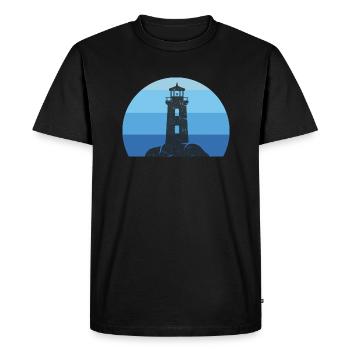 Lighthouse Gift Holiday - Men's Premium Organic T-Shirt - black - Front - Nico (187cm)