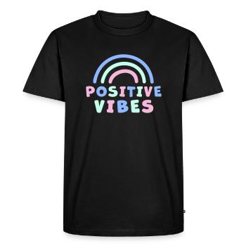 ONDES POSITIVES - T-shirt Premium bio Homme - noir - Devant - Nico (187cm)