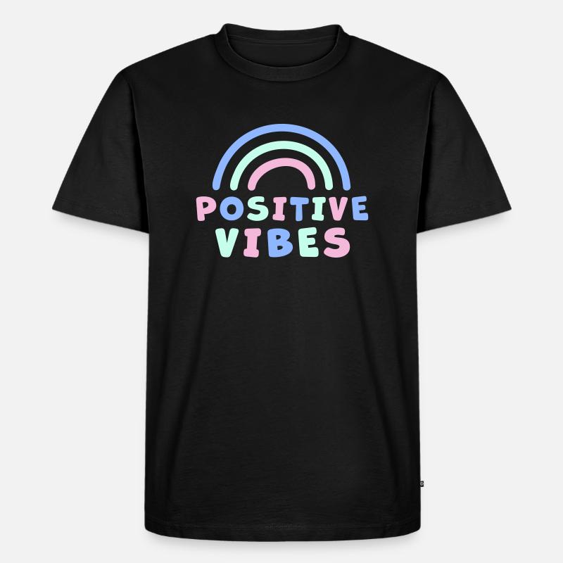 POSITIVE VIBES - Männer Premium Bio T-Shirt - Schwarz