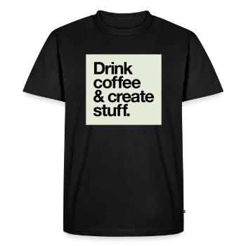 Drink coffee print - Men's Premium Organic T-Shirt - black - Front - Nico (187cm)