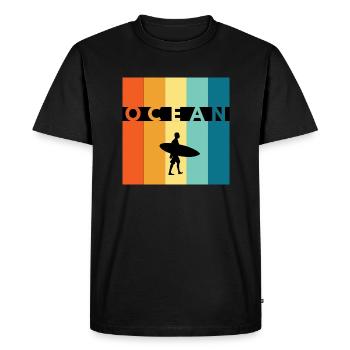 Ocean surf - T-shirt Premium bio Homme - noir - Devant - Nico (187cm)