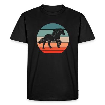 Clydesdale Horse Retro Draft Horse Motif - Men's Premium Organic T-Shirt - black - Front - Nico (187cm)
