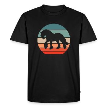 Clydesdale Horse Retro Draft Horse Motif - Men's Premium Organic T-Shirt - black - Front - Nico (187cm)