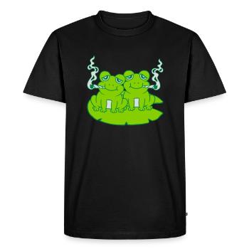 2 Grenouilles Stoner Friends - T-shirt Premium bio Homme - noir - Devant - Nico (187cm)