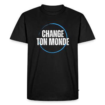 T-shirt positive attitude - T-shirt Premium bio Homme - noir - Devant - Nico (187cm)