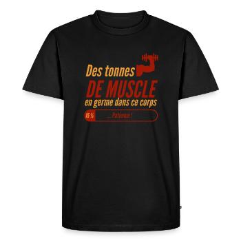Des tonnes de muscle en germe dans ce corps - T-shirt Premium bio Homme - noir - Devant - Nico (187cm)