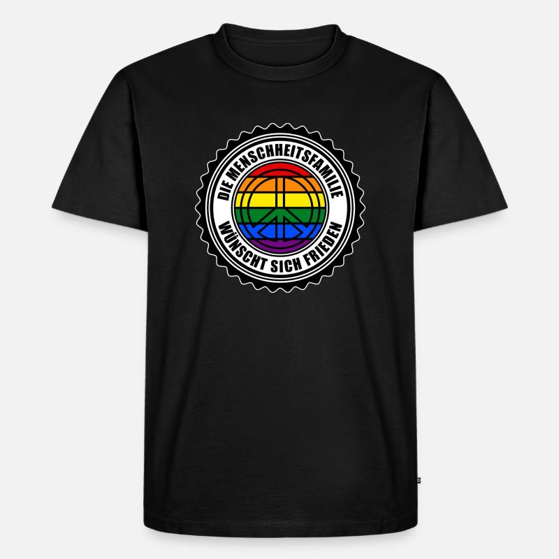 Frieden - Männer Premium Bio T-Shirt - Schwarz