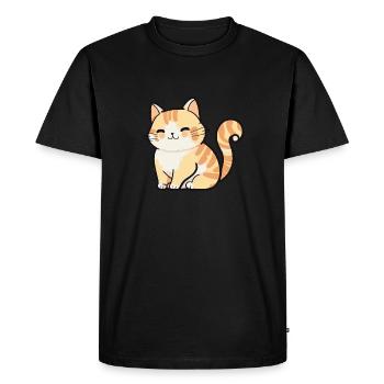 Illustration Comic Cute Kawaiismall chaton chat - T-shirt Premium bio Homme - noir - Devant - Nico (187cm)
