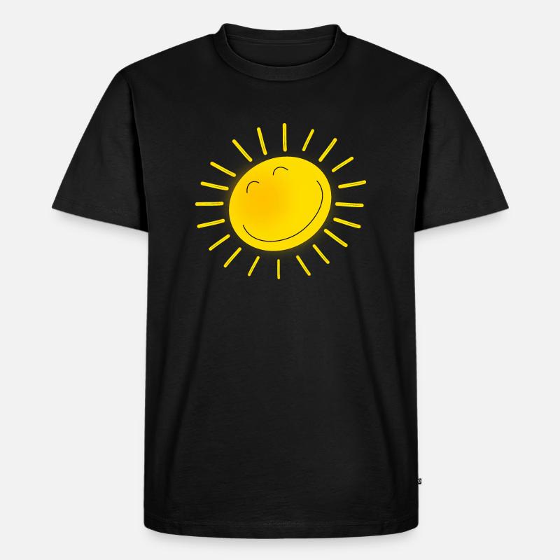 freundliche Sonne - Männer Premium Bio T-Shirt - Schwarz