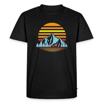 Adventure Travel Hiking Mountain - Men's Premium Organic T-Shirt - black - Front - Nico (187cm)
