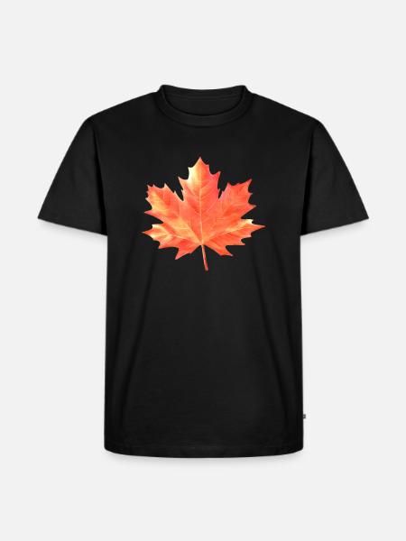Maple Leaf Colorful Colors Maple Tree Forest Warm - Men's Premium Organic T-Shirt - black