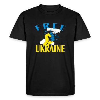 Libérez l’Ukraine - T-shirt Premium bio Homme - noir - Devant - Nico (187cm)