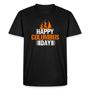 COLUMBUS DAY HEUREUX - T-shirt Premium bio Homme - noir - Devant - Nico (187cm)