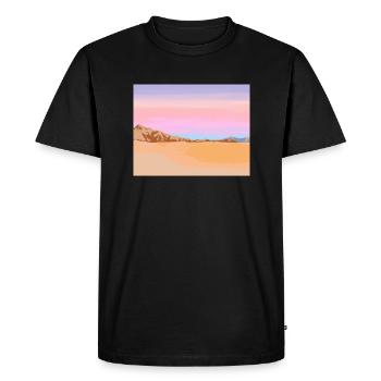 Paysages #1 : le dessert - T-shirt Premium bio Homme - noir - Devant - Nico (187cm)