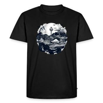 Merveilles de l'océan - T-shirt Premium bio Homme - noir - Devant - Nico (187cm)
