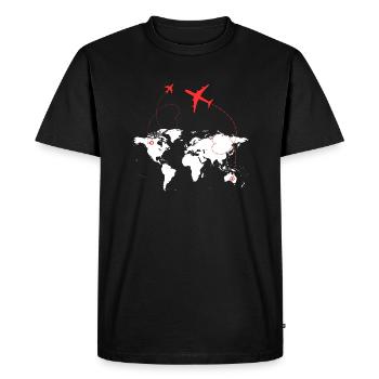 Allez on voyage - T-shirt Premium bio Homme - noir - Devant - Nico (187cm)