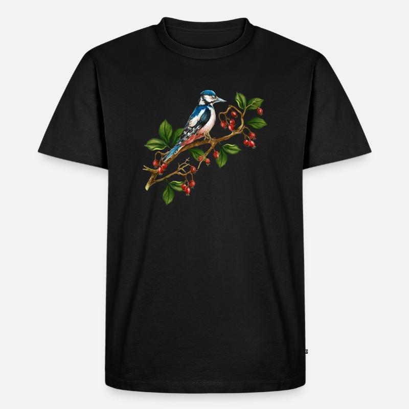 Bunter Vogel - Männer Premium Bio T-Shirt - Schwarz
