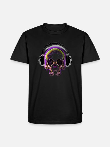 Punk Headphone - Männer Premium Bio T-Shirt - Schwarz