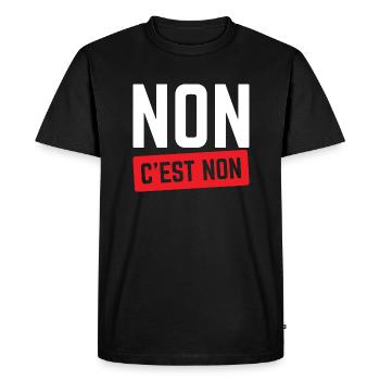 Non C'est Non. - T-shirt Premium bio Homme - noir - Devant - Nico (187cm)