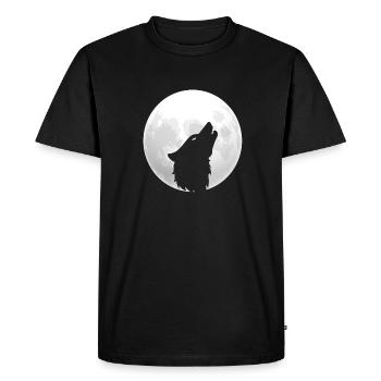 Wolf head full moon - Men's Premium Organic T-Shirt - black - Front - Nico (187cm)