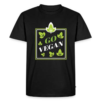 Un design Go Vegan pour de fiers végétaliens - T-shirt Premium bio Homme - noir - Devant - Nico (187cm)