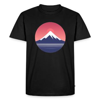 Minimalist Mt. Fuji - Men's Premium Organic T-Shirt - black - Front - Nico (187cm)