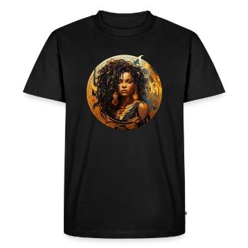 Portrait Woman Africa Power Gift Africa Fans - Men's Premium Organic T-Shirt - black - Front - Nico (187cm)