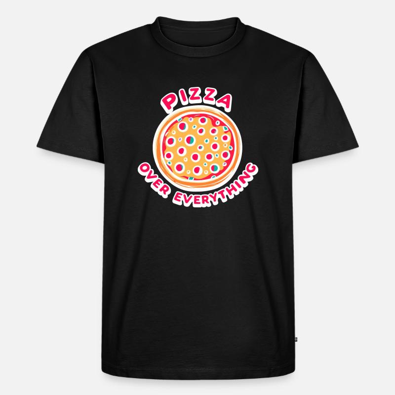 Pizza über alles - Männer Premium Bio T-Shirt - Schwarz