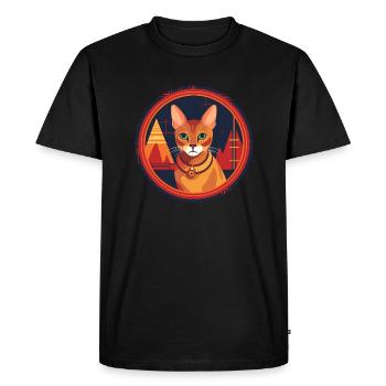 Abyssinian Cat Boho Elements, Cats - Men's Premium Organic T-Shirt - black - Front - Nico (187cm)