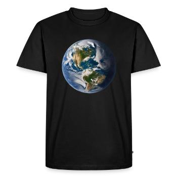 Planet Earth - Men's Premium Organic T-Shirt - black - Front - Nico (187cm)