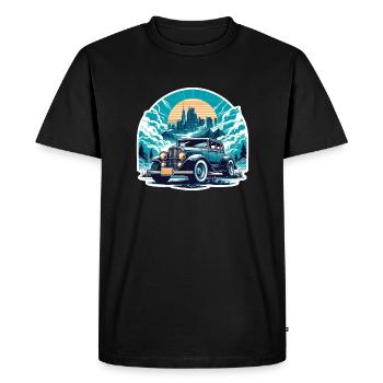 Vintage American and Sports Car - Men's Premium Organic T-Shirt - black - Front - Nico (187cm)