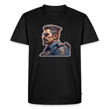Police / Opérations / Profession / Emploi / Forces d’urgence - T-shirt Premium bio Homme - noir - Devant - Nico (187cm)