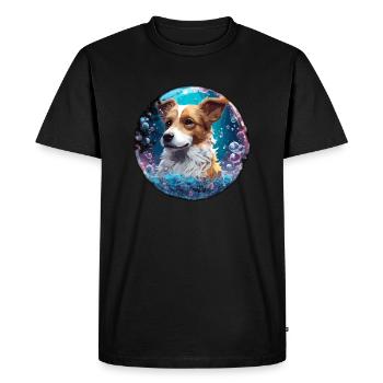 Animal dans bulle de savon / enfantin / mignon / chien - T-shirt Premium bio Homme - noir - Devant - Nico (187cm)