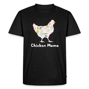 Chicken Mama Flowers Farmer Mother's Day - Men's Premium Organic T-Shirt - black - Front - Nico (187cm)