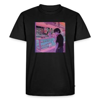 Anime des années 80 Anime Teen Calmant Impression de mode de haute qualité - T-shirt Premium bio Homme - noir - Devant - Nico (187cm)